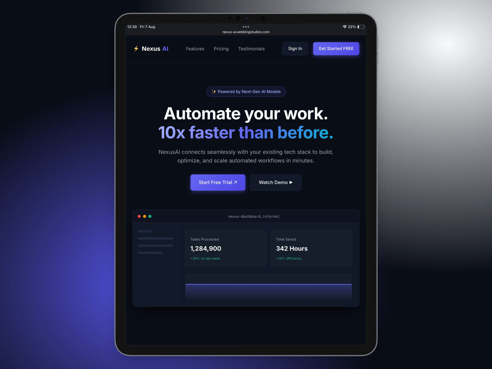 Custom website development by Webbing Studios
